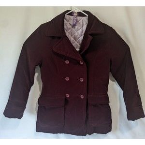 Free People Purple Double Breasted Coat with Quilted Lining Size Medium